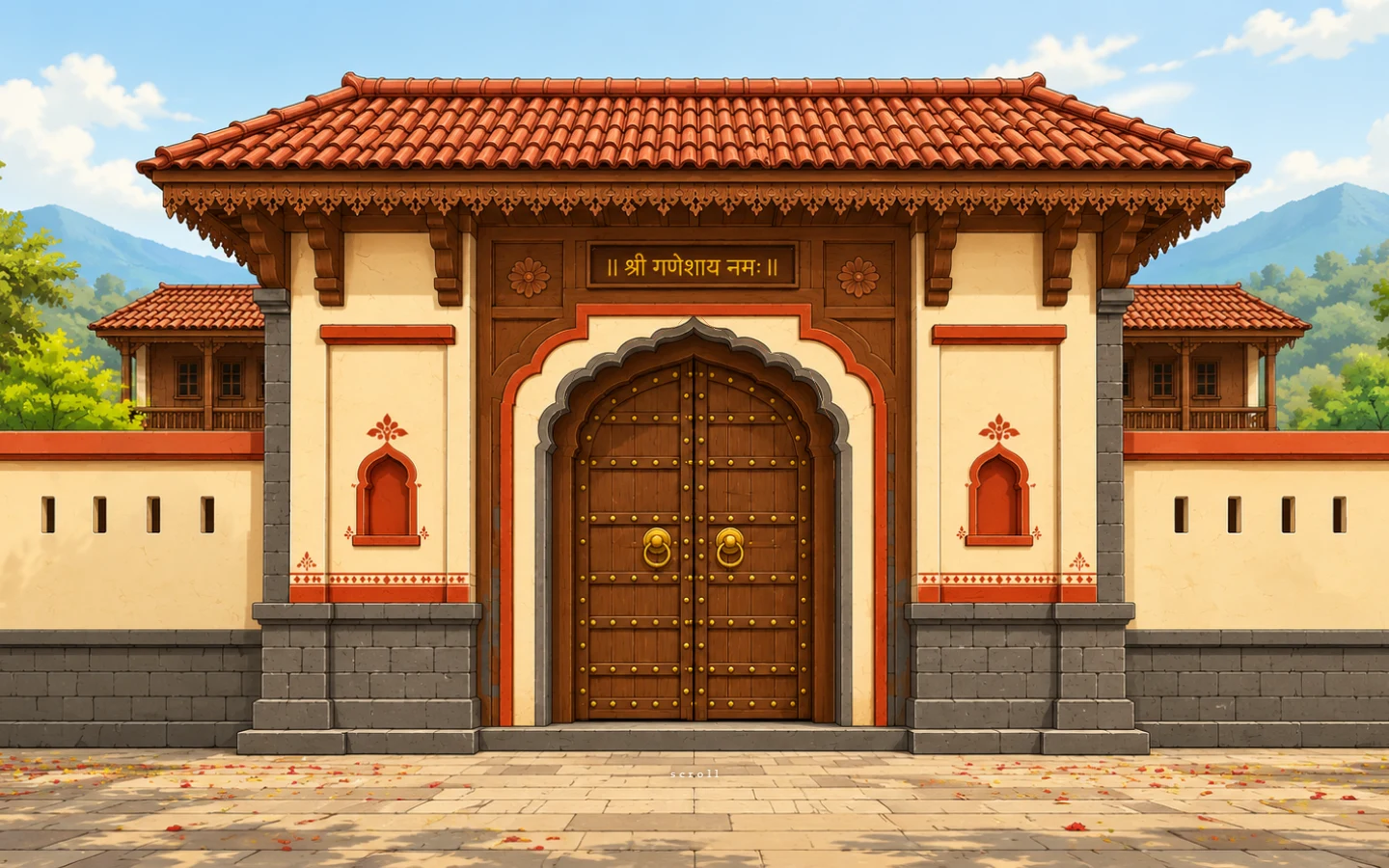 Maharashtra Wada design on desktop