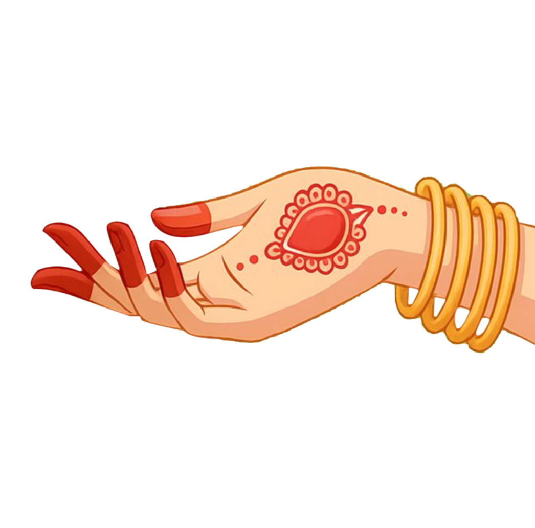Radha's hand reaching out